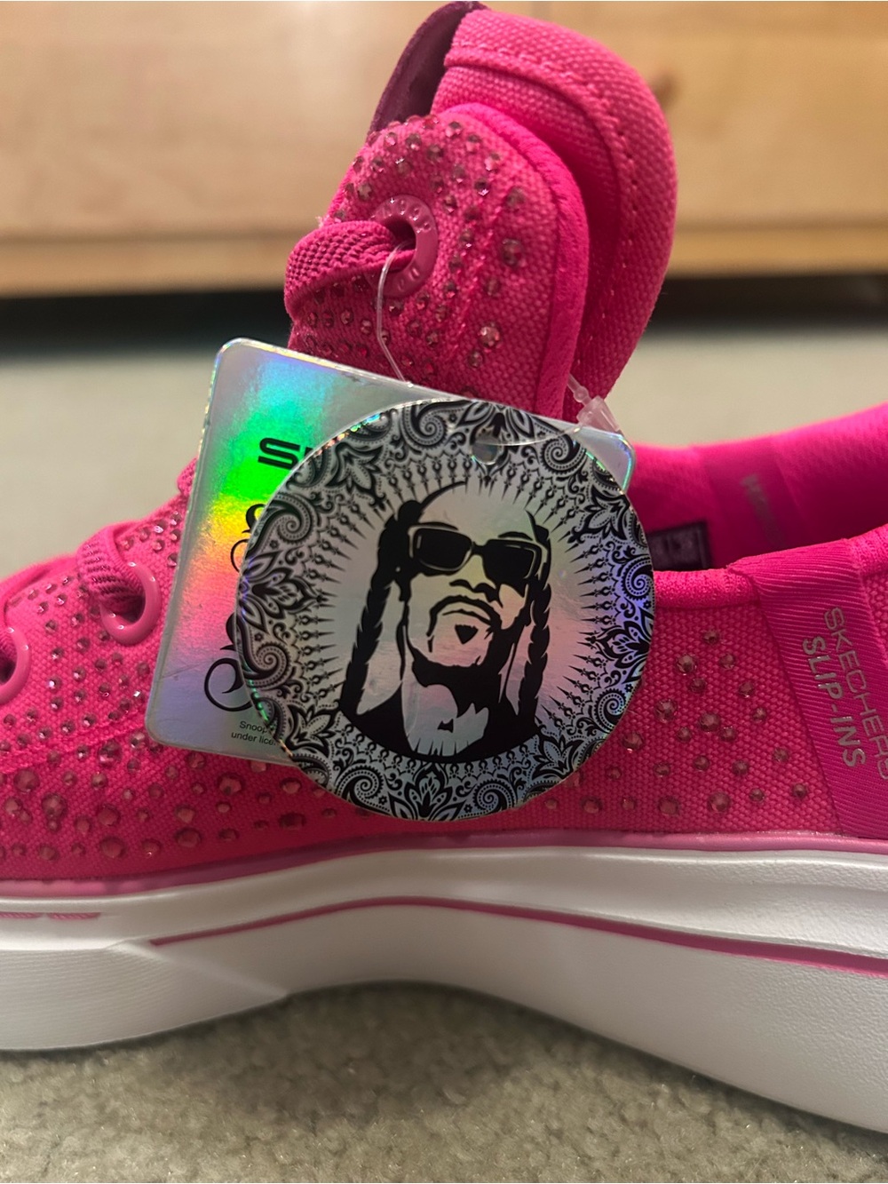 Skechers x Snoop Dogg Women’s Slip-Ins: Snoop One-Rhine-Stoned *Pink* - Picture 6 of 8